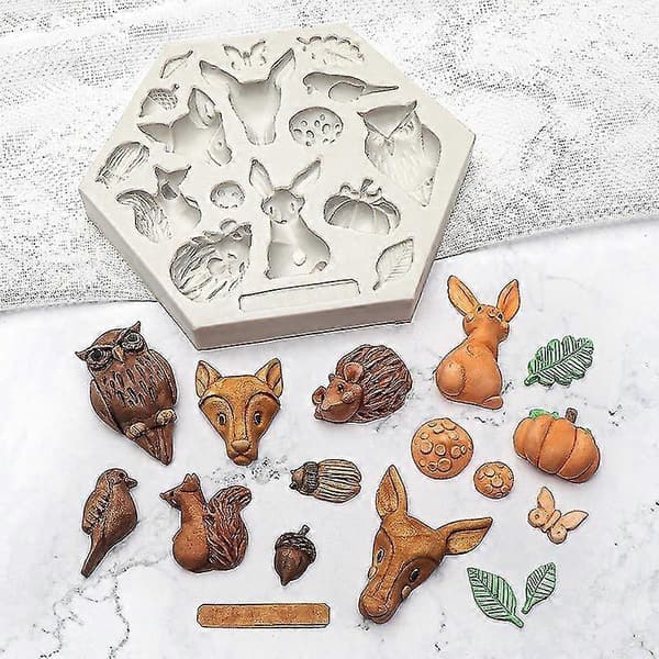 Nye Skovdyr Fondantforme Zoo Dyreforme Silikone Bageforme B2 B2