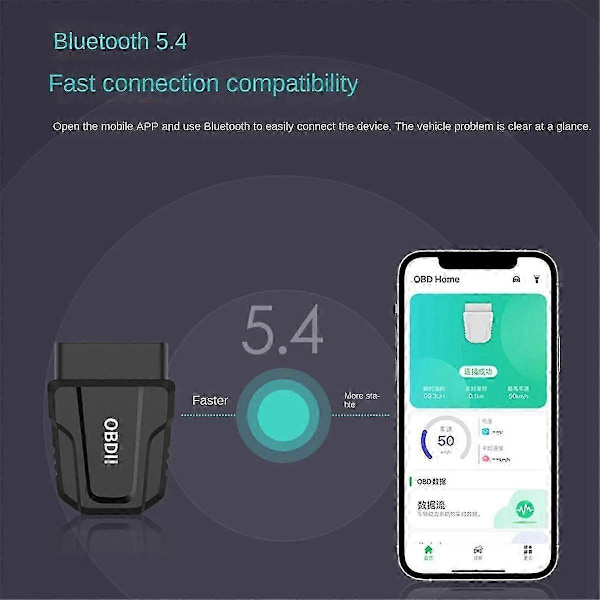 V011 OBD OBDII Diagnostisk Værktøj Bluetooth 5.4 til IOS/Android OBD2 Professionel Kode Læser 9Protoco Sort Black