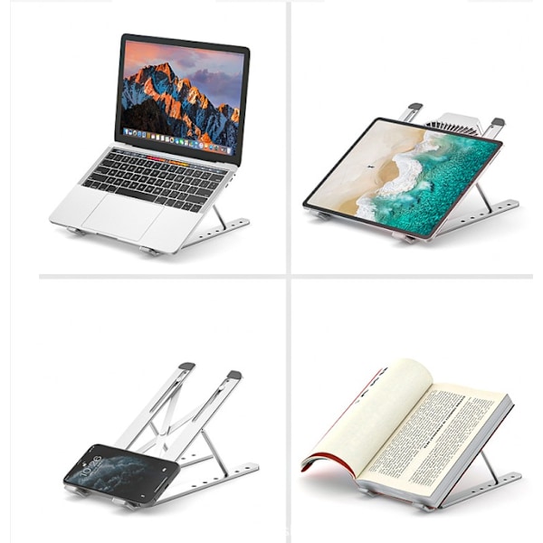 Laptop Radiator Stand Radiator Bærbar Lift med Blæser (Grå Stand + Grå Blæser)