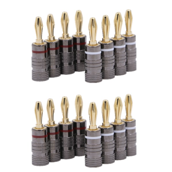 Bananstik guldplateret 4 mm 16-pak