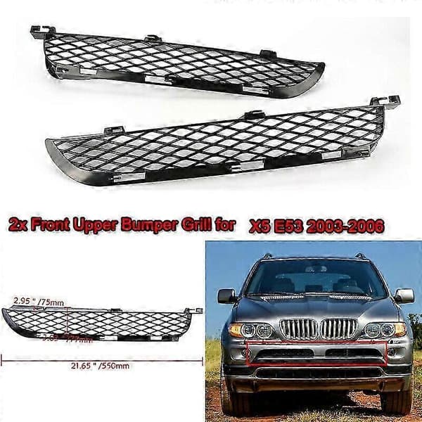 Til-BMW X5 E53 2003-2006 Facelift Frontgrill Øvre Kofanger Mesh Grill
