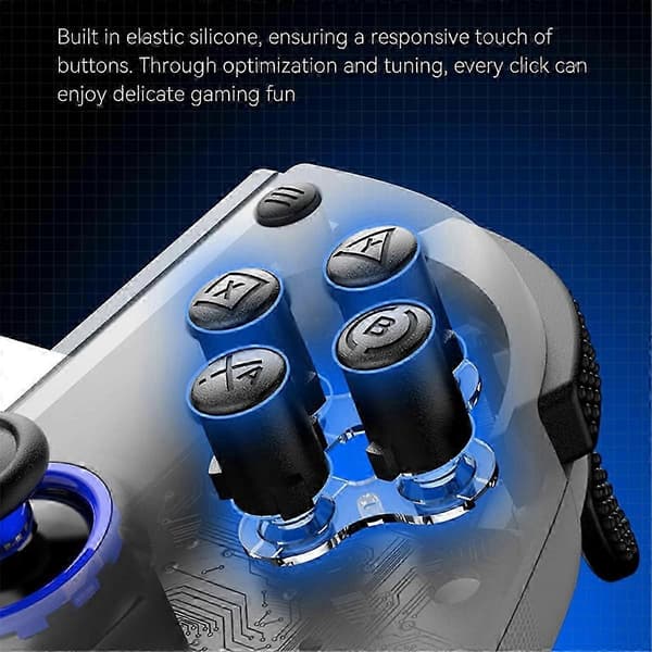 D11 Teleskopisk Spilcontroller RGB Telefon Gamepad med Turbo/6-akset Gyro/Vibration til Android IOS PS