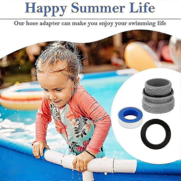 1 1/4 tommer til 1 1/2 tommer poolslangeadapter til varmepumper