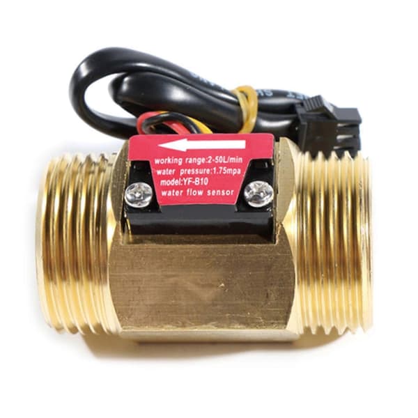 1-tums liten vattenflödesbrytare mässingsvattensensor Hallflödesmätare DC3.5-24V-Bra