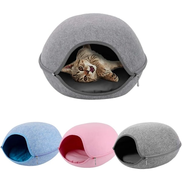 Mjuk Kattsäng, Tvättbar Plysch Katt Rund Kattsäng, Halkfri PP Bomulls Hundmatta, Kattunge, Valp, Kanin Rosa-