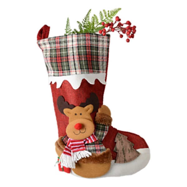 Juldekorationer, julstrumpa presentpåsar, julstrumpa godis presentpåsar kreativa hängen (Jul älgsockor)