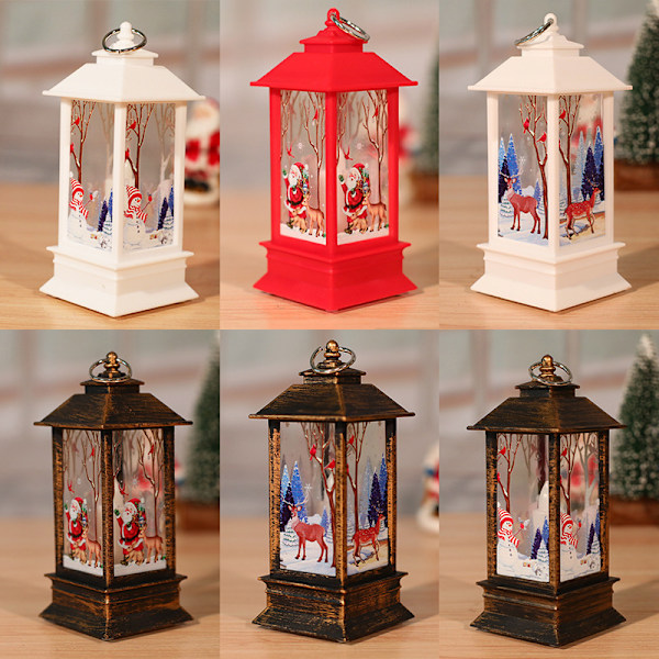 Jullykta LED Elektronisk Ljus Nattlampa Julklapp Skrivbordsdekoration Ornament, Röd, Gammal Man