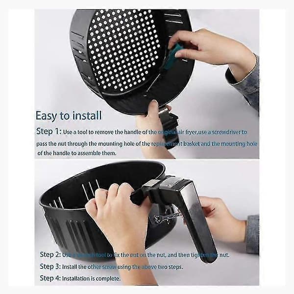 5,5 qt Airfryer Erstatningskurv til Power XL Dash Cozyna Sort Tilbehør