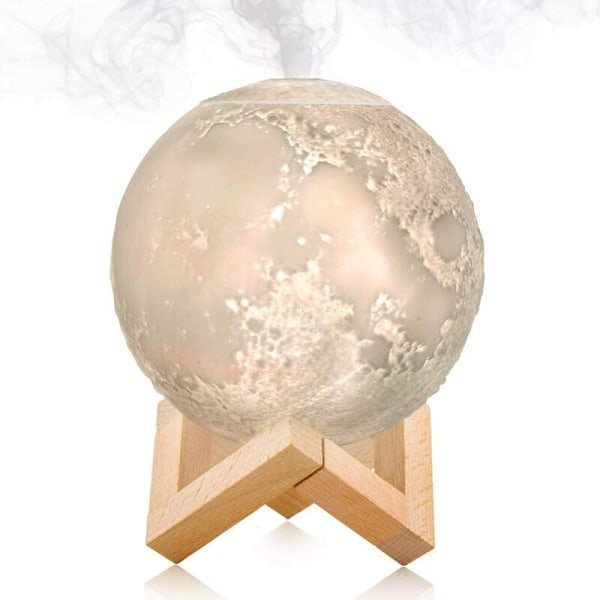 Luftfugter - Aromaterapi Diffuser, Måne LED Bordlampe med Kølig Tåge Luftfugter Funktion