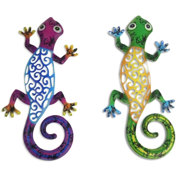 Farverig hul gecko jernkunst malet hjemmebaggrund vedhæng