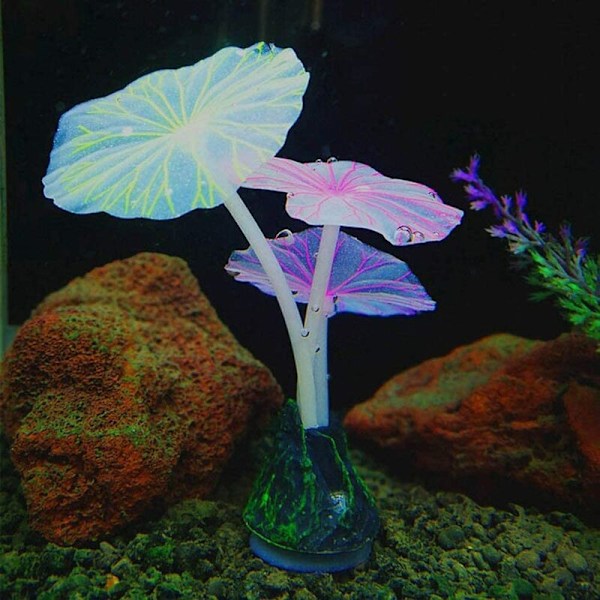 Simulering Akvatiske Planter Fluorescerende Akvatiske Planter Akvariedekoration Holdbar og Praktisk Lotus Akvariedekoration
