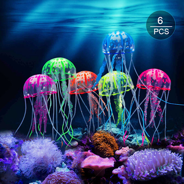 Goplefisk Lampe Akvarium Fluorescerende Simulation 6 Stykker, Medium Størrelse, En af Hver Farve