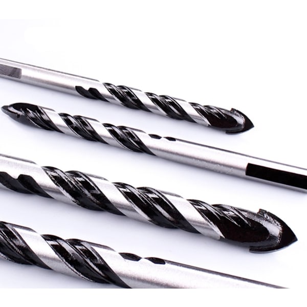 Multifunktionell Karbid Twist Triangel Borr Set ([Set] 5 st Svarta Twist Triangel Borr Set: 6, 8, 10, 12mm)