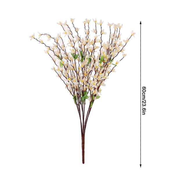 Ny 60 cm 7-gaffel vinterjasmin simulerad blomma simulerad växt falsk blomma sidenblomma vardagsrum bröllopsblomsterarrangemang