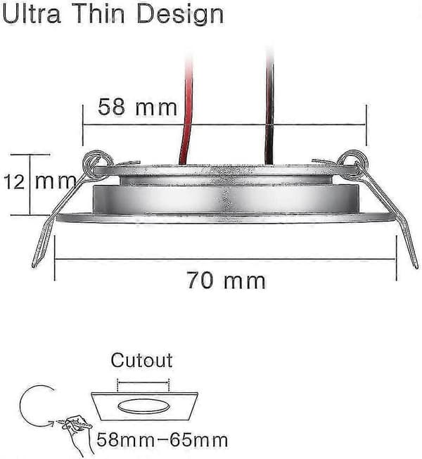 4-pack aluminium downlights 12V 3W dimbar LED för båt husbil 3200K