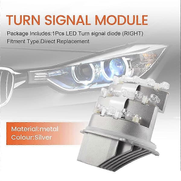BMW E90 E91 328I 335I M3 Højre Side LED Blinklys Indikator Pære Modul 63127245814 Sølv Silver