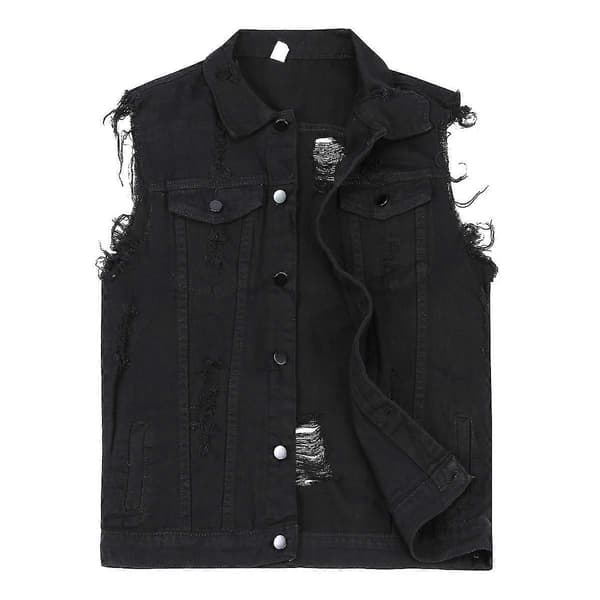 Mystdiy Retro Jeansväst för män, L L