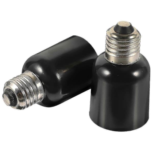 2 kpl E27 E40 ruuvipolttimon sovitin valaistustarvikkeisiin, musta Black