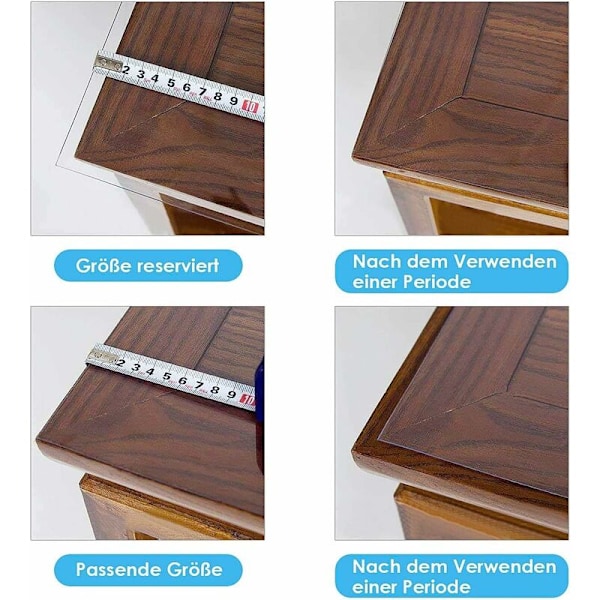 Tjock Transparent Duk, Miljövänlig PVC, Bordskydd 90 * 160 * 0.2CM, Vattentät, Oljetät, Halkfri, Reptålig, Lätt att rengöra.