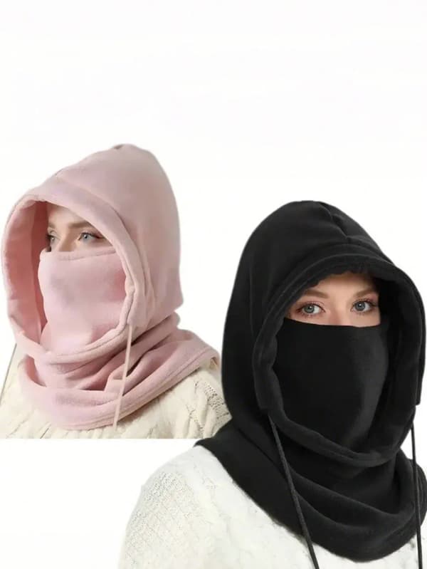 Dame sort uld balaclava hat solbeskyttelse cykelkasket Black