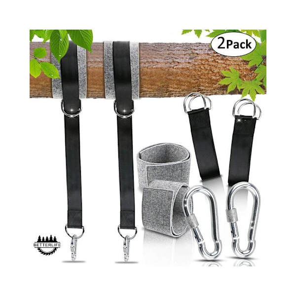 Gungremmar Plus Skydd 8-Teckens Roterande Ring 1,5 Meter Svart Utomhus Remrep + Skydd
