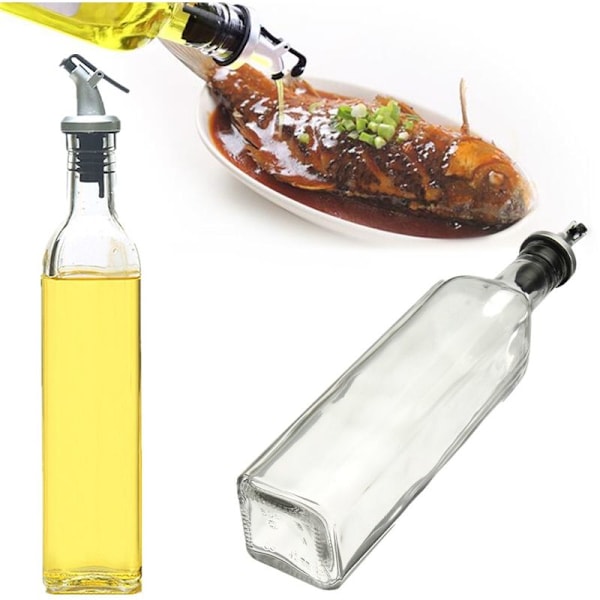 500ml 18oz Glas Olivenolie og Eddike Dispenser Hældetud Flaske Køkken Madlavning Sasicare