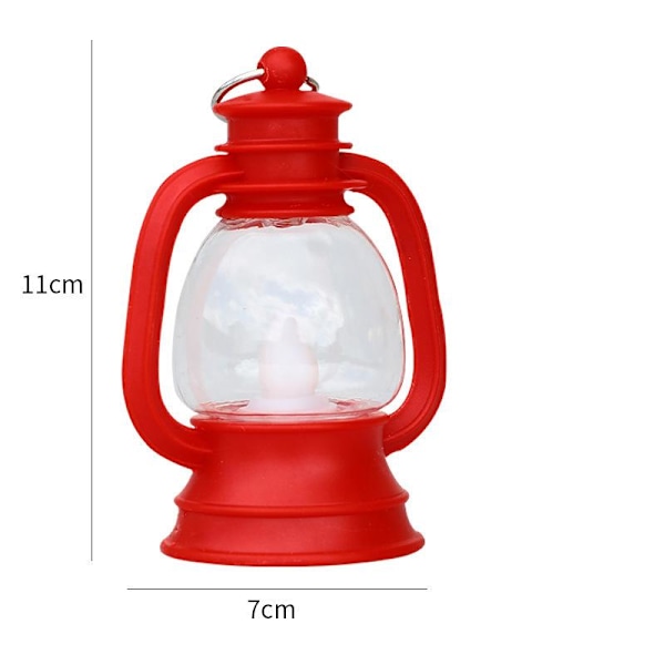 Mini LED-ljus, Liten Oljelampa, Julponnylanterna, Nattlampa, Juldekorationsscen, Röd