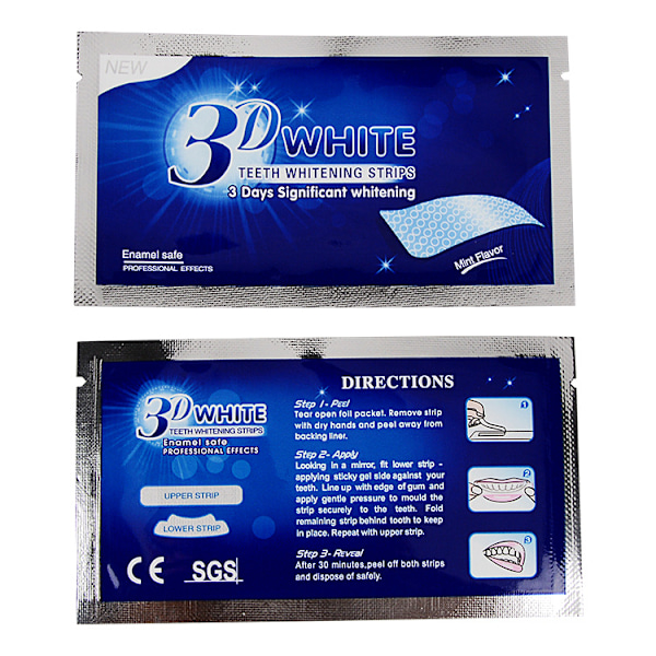 3D White Tandblekningsstrips Professional Effects Bleker Tänder
