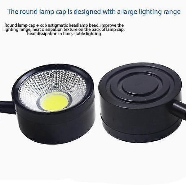Fleksibel LED-arbejdslampe 5W 220V magnetisk base til drejebænkfræsning sort black