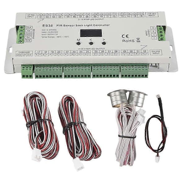ES32 Modell 32-kanals PIR-sensor trappbelysningskontroller för enkel installation