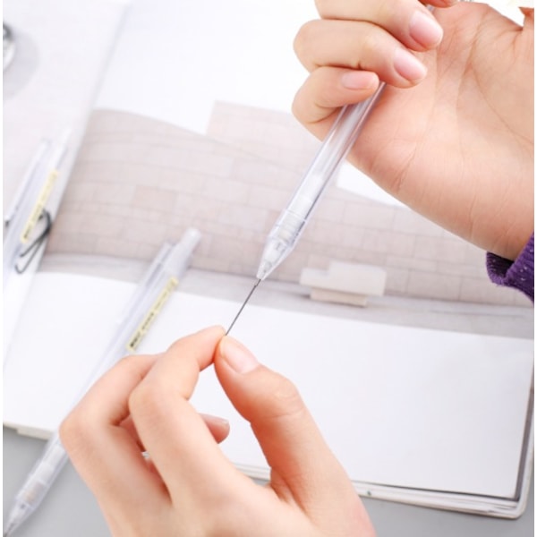 Mekanisk Penholder 0.5 Hexagonal Penholder Transparent Frosted Student Automatisk Blyant (2B Blyant 0.5mm Ti Stykker),