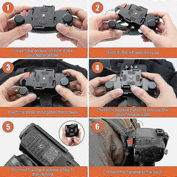 Snabbkopplingsbälte för DSLR-kamera, orange modell D-583-A