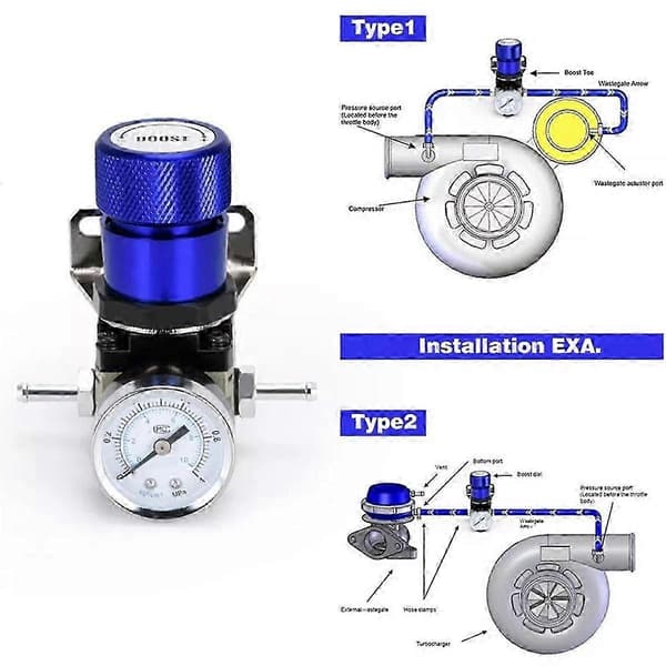 Blå JDM Universal Manuel Turbo Boost Controller 1-150 PSI Måler til SR20DET Blå Blue