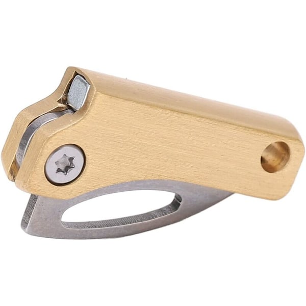 Lille Bærbar Kniv, Mini Messing Multifunktionskniv med Nøgle til Udendørs Camping, (gksf9aq5n7)