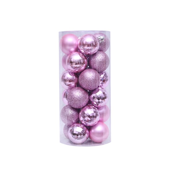 4CM Julgranskulor Set, 24 ST, Juldekoration, Julgransprydnad, Rosa