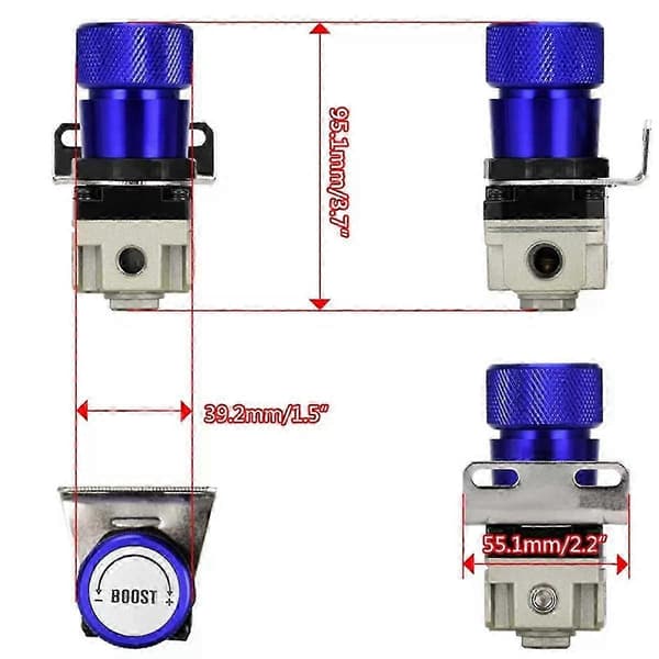 Blå JDM Universal Manuel Turbo Boost Controller 1-150 PSI Måler til SR20DET Blå Blue
