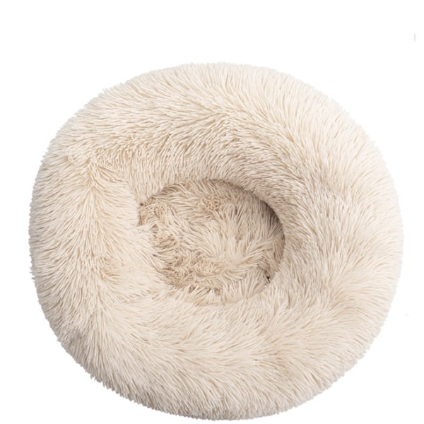 Hundekennel, Kattekennel, Rund Plys Kennel, Hundeseng, Vinter Varm Måtte, Hundepude, Kæledyrsartikler, Kæledyrsseng (Diameter 60cm, Lysebrun)