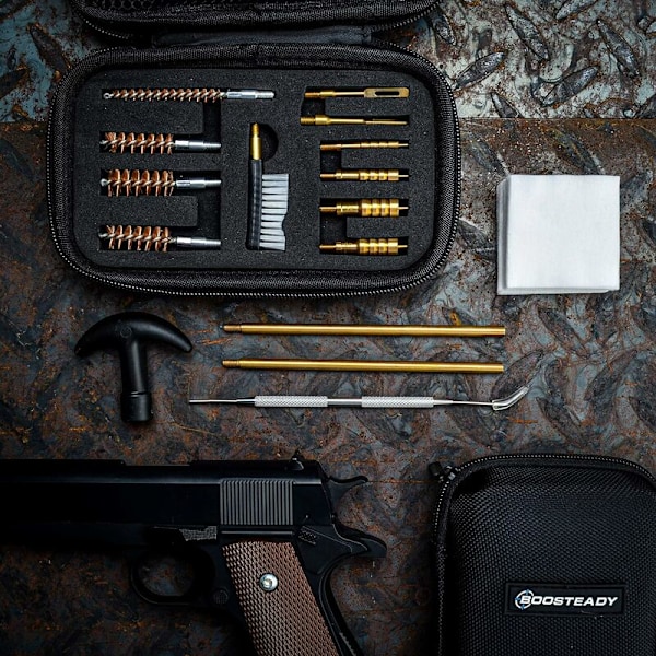 Universelt Våbenrensningssæt .22 .35 7 .38 .9mm .45 Kaliber Riffel Våben Bronze Borebørste og Messing Jag Adapter
