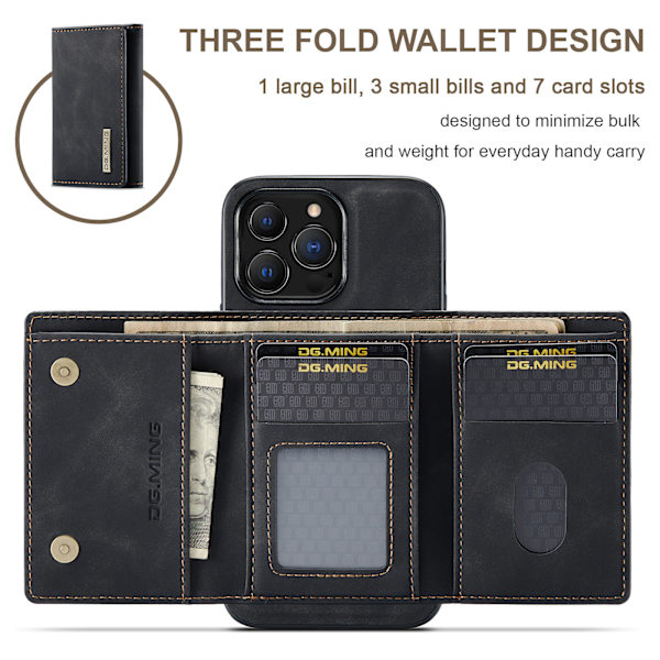 Magnetiskt plånboksfodral för iPhone 16 Plus