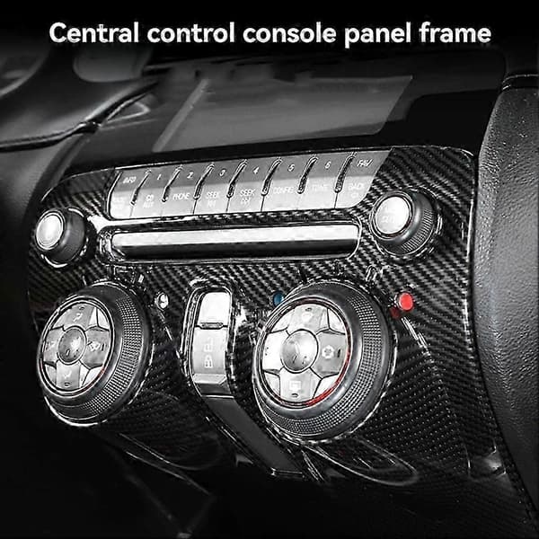 Riktig kolfiber bil mittkonsol luftkonditionering CD-knapp panel täcklist ram för Chevrolet