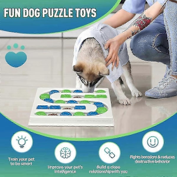 Godbid Puzzle Foderlegetøj til Hunde, Langsom Foderautomat til Hunde, Interaktiv IQ Træning og Mental Berigelse