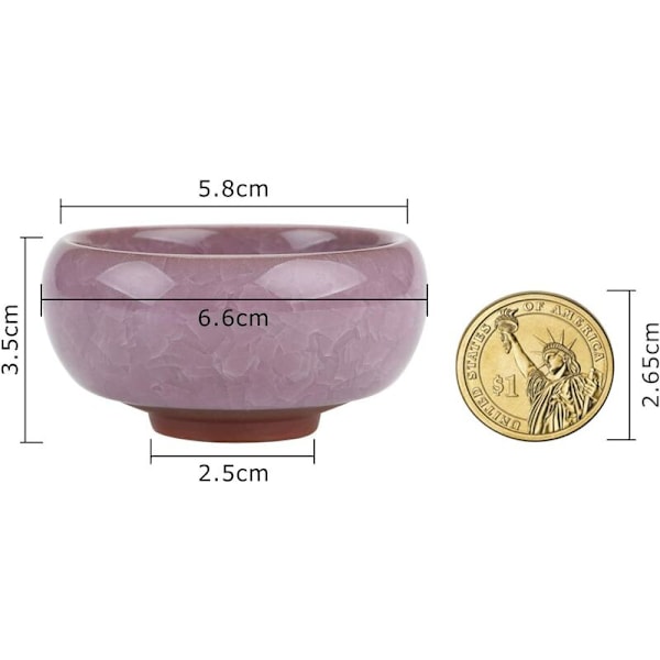 6,5 cm Keramiska Suckulentkrukor Crackle Zisha-serien för Suckulentväxter Kaktus Blomkruka Paket med 12 Present till Födelsedag Bröllop