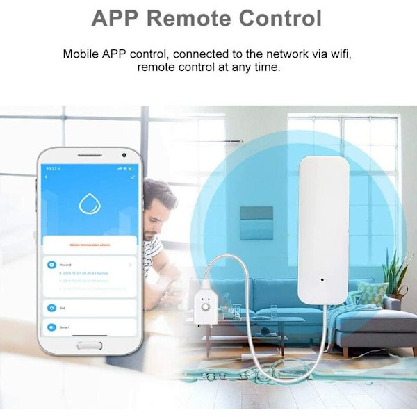 Tuya Zigbee Smart Flood Sensor Hjem Vandlækage Alarm Alexa Stemmestyring