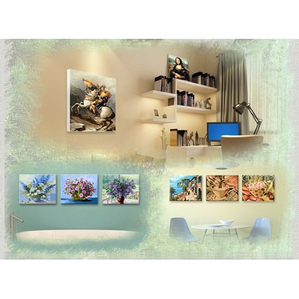 DIY Digital Vægdekoration Håndmalet Blomstermaling Boligindretning Uden Ramme (15W022XY046),
