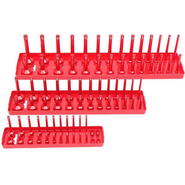 3 st Hållare för hylsor 1/4\" 3/8\" 1/2\" Plast Socket Sasicare