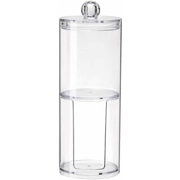 PS transparent plast dobbeltlags to-i-en stabelbar rund kosmetisk vatrondel opbevaringsboks transparent boks 7*7*19.5cm
