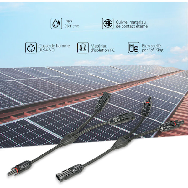 Fotovoltaisk kontakt MC4 trevägs Y-typ adapter