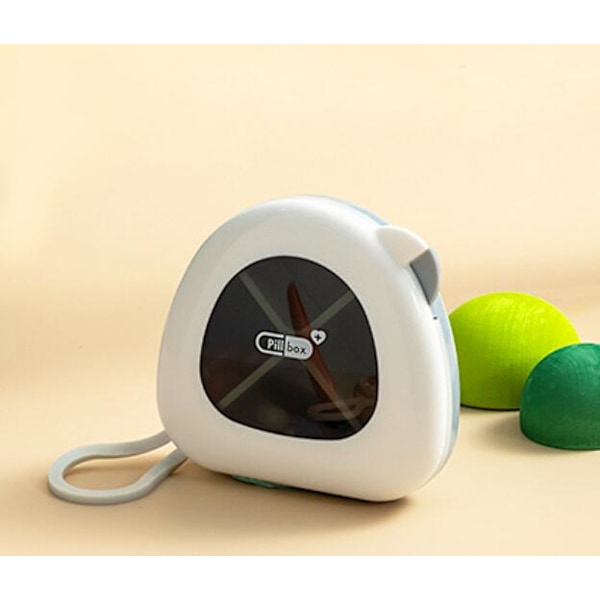 Mini Liten Portabel Pillerask för En Vecka (Twilight White)