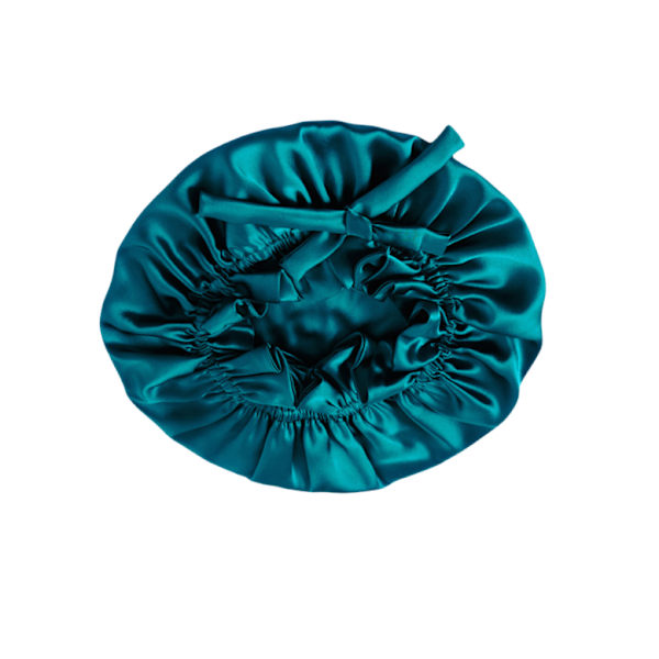 Lyxig Double Layer 16 Momme Silk Sleep Cap Blå Blå