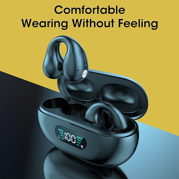 Langattomat open-ear kuulokkeet Bluetooth 5.2 Musta